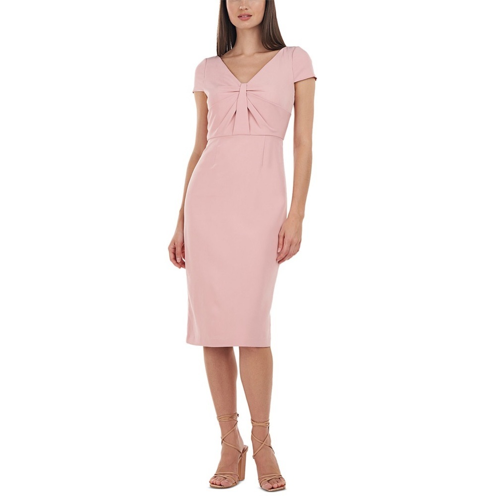 JS Collections Luciana V-neck Midi Dress, Size 4 NWT